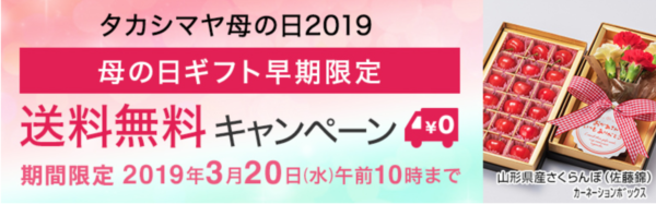 タカシマヤオンラインストア母の日ギフト2019年早期購入特典